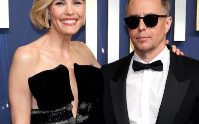 Check In for Leslie Bibb and Sam Rockwell’s Glamorous Emmys 2025 Date Night