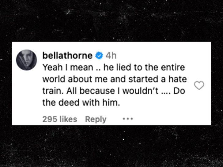 bella thorne charlie puth insta comment 1