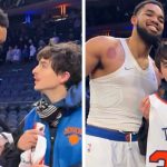 Karl-Anthony Towns Gifts Timothée Chalamet Jersey After Knicks Win