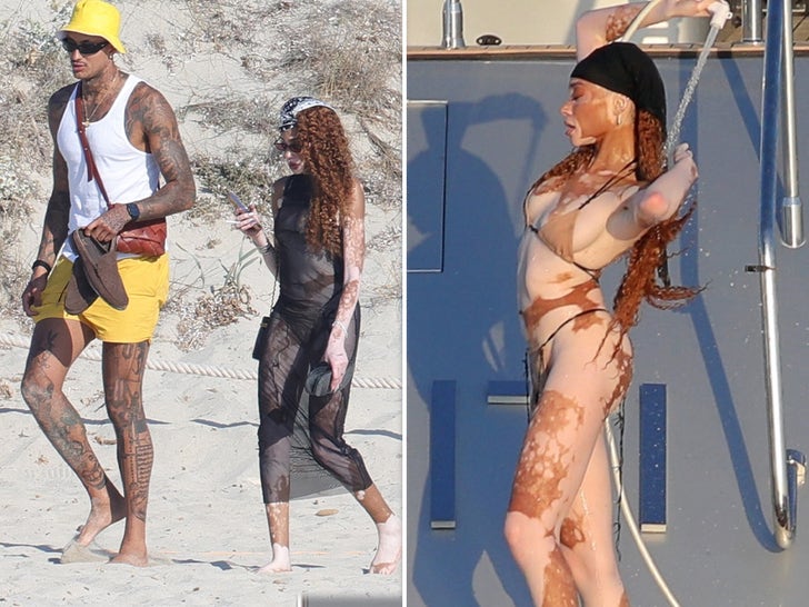 0dcbe87cda2d46ac8c05e768c6efb04d_md Winnie Harlow Stuns In Bikini On Yacht With Kyle Kuzma