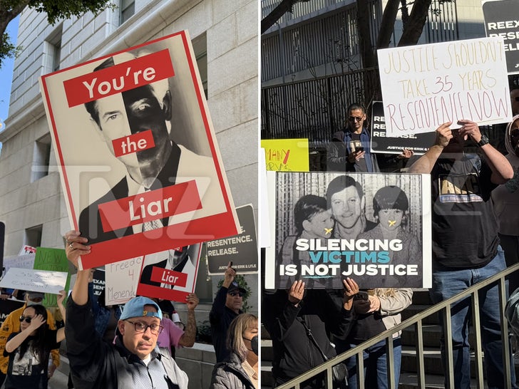 Supporters At Menendez Family Press Conference