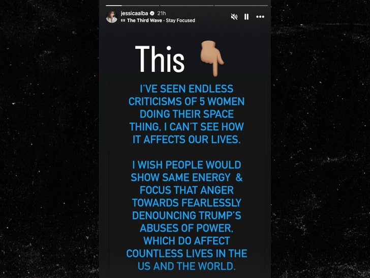jessica alba on blue origin launch and donald trump insta 1