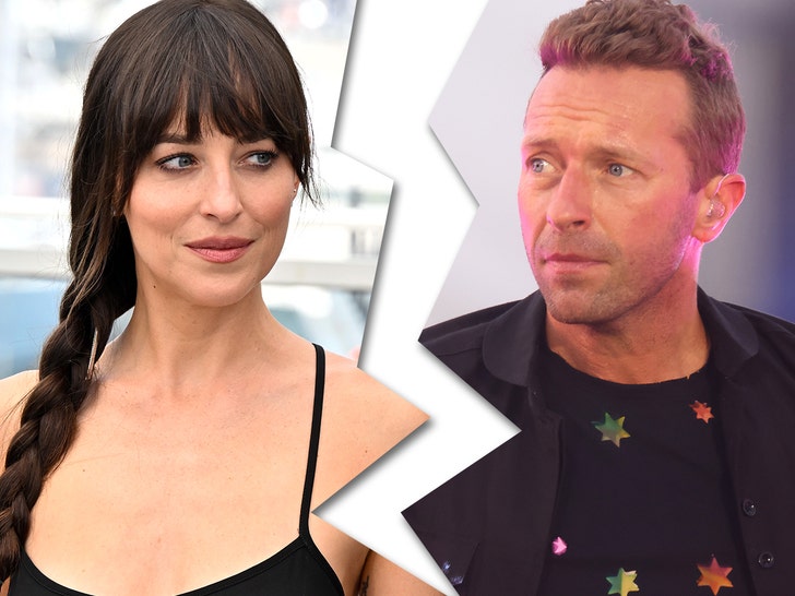 dakota johnson & chris martin break up getty