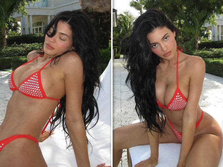 1a2534d70c784f7685dd70f6918665d1_md Kylie Jenner Sizzles in Red Bikini During Turks and Caicos Getaway