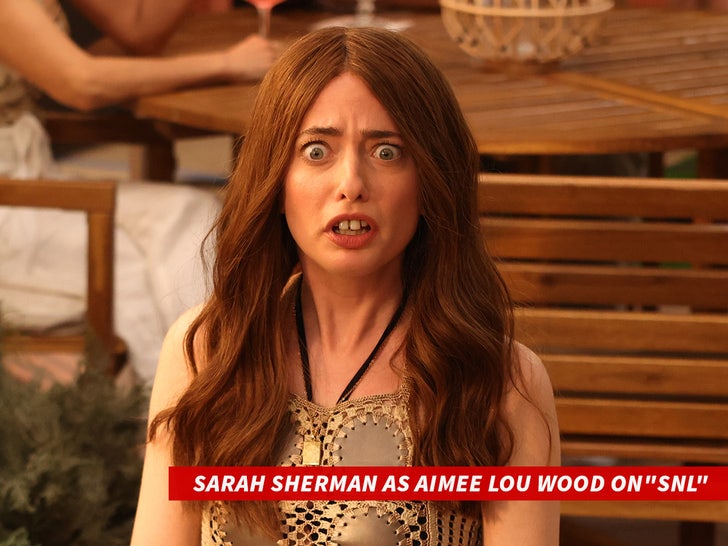 Sarah Sherman as Aimee Lou Wood on SNL The white Lotus sub getty swipe