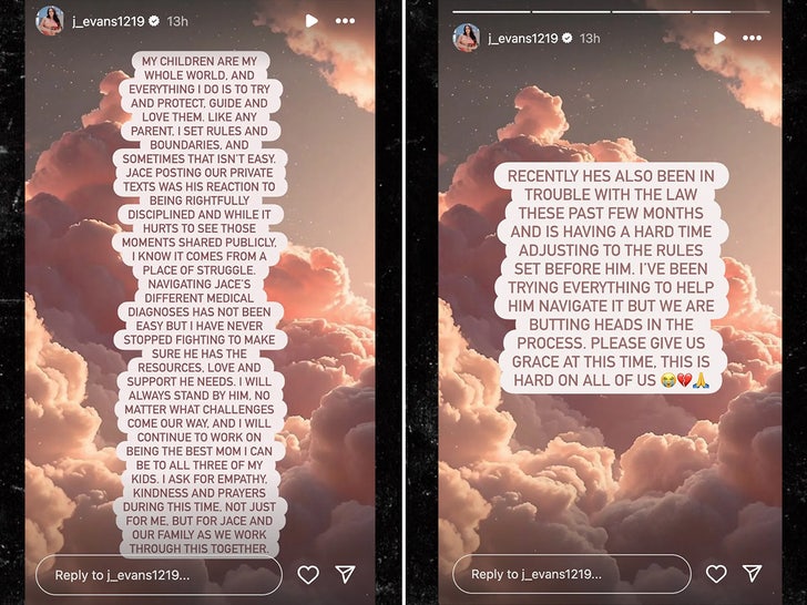 jenelle evans jace evans instagram split sub