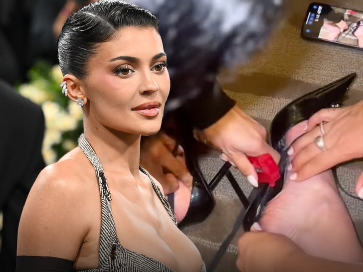 kylie jenner met gala stuck shoes insta getty 1