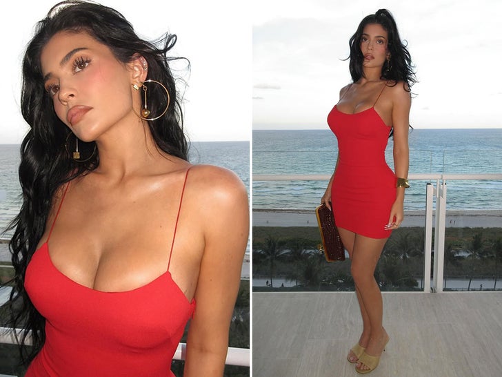 2dbe4ed907ad4a03a2c3540a5c5d865c_md-2 Kylie Jenner Brings The Heat To Miami In Busty Red-Hot Dress