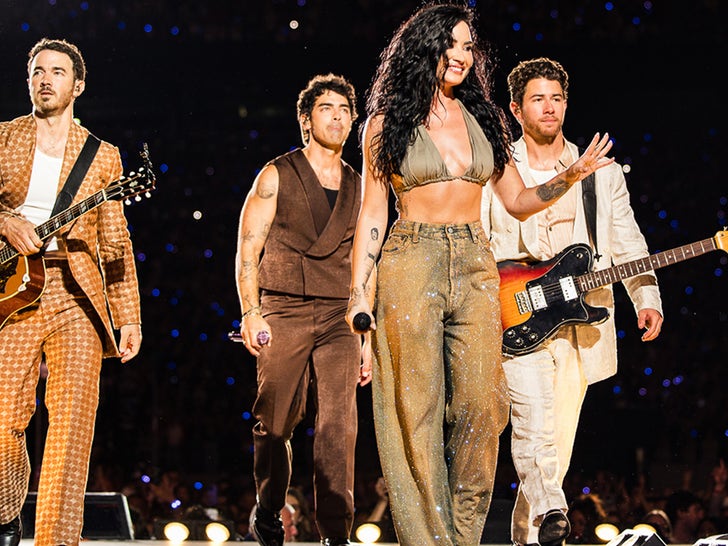 31b6a47db9e84095b12cd44f284152ef_md Demi Lovato Reunites with Jonas Brothers Last Night at MetLife Stadium