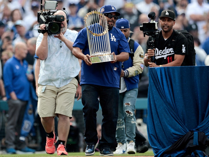 Ice Cube Delivers World Series Trophy in Style at Dodger Stadium