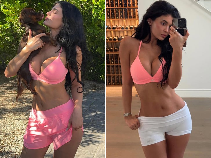 3521c3367aea4c46a7d13786f06b13d2_md Kylie Jenner Lookin' Pretty In Pink Athleisure!