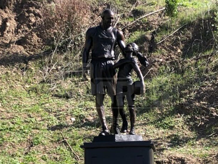 Kobe & Gigi Bryant Statue Erected At Crash Site
