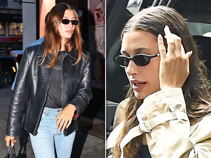 Hailey Bieber Ringless in NYC