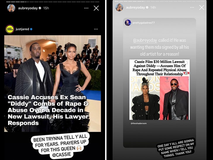 cassie diddy and aubrey o day insta 1