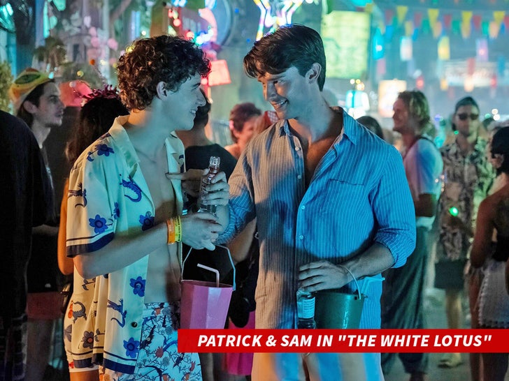 Patrick Schwarzenegger and Sam Nivola the white lotus everett collection sub getty swipe