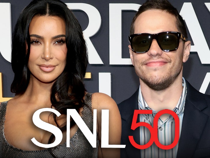 58421b8c62c446eb930173e2872b3f88_md Kim Kardashian and Ex Pete Davidson Have Run-In At SNL's 50th Special