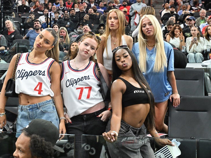 Celebrities Attend The Clippers Vs Rockets NBA Basketball Game