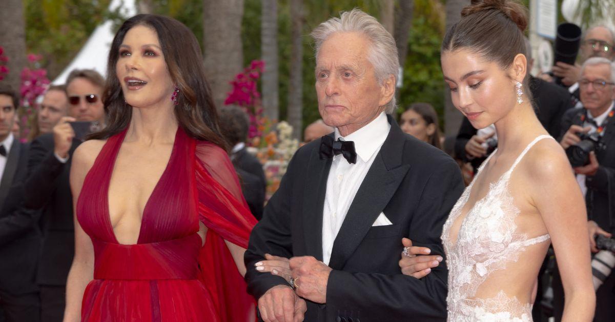 picture of Catherine Zeta-Jones, Michael Douglas and Carys Zeta