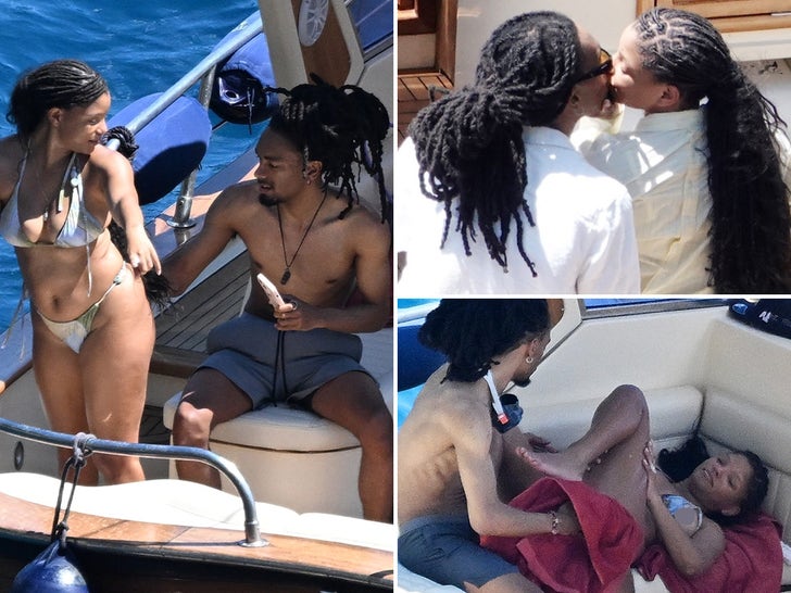6d2dd53c32344c89a0c2a29feeedd606_md Halle Bailey Getting Handsy With Mystery Man On Boat