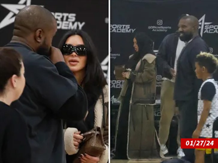 73ed72362ff64c7cae9bb0a003ae3c24_md Kim Kardashian and Kanye West Attend Saint's Basketball Game