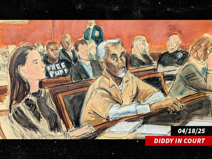 Diddy in court sketch Elizabeth Williams swipe