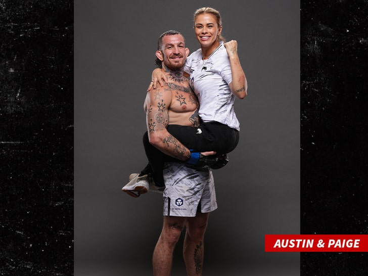 7a2ac83db5db48c5a7338dc698162720_md Austin Vanderford poses for a portrait with his wife, Paige VanZant