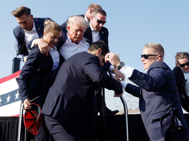 8c2e0cdea3e841beaddf4b143bbb736d_md Donald Trump Rushed Off Stage at Rally After Shooting