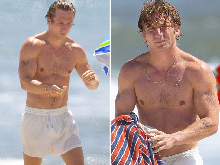 a16493a60f334799a8b9297569039231_md Jeremy Allen White Displays Bulked-Up Beach Bod In Bellport, New York