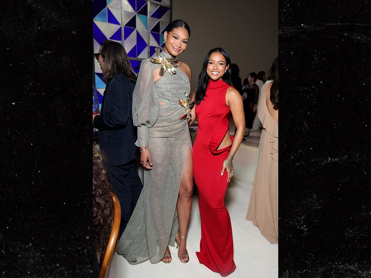 Chanel Iman and Karrueche Tran at the Fashion Trust US Awards 2025 getty
