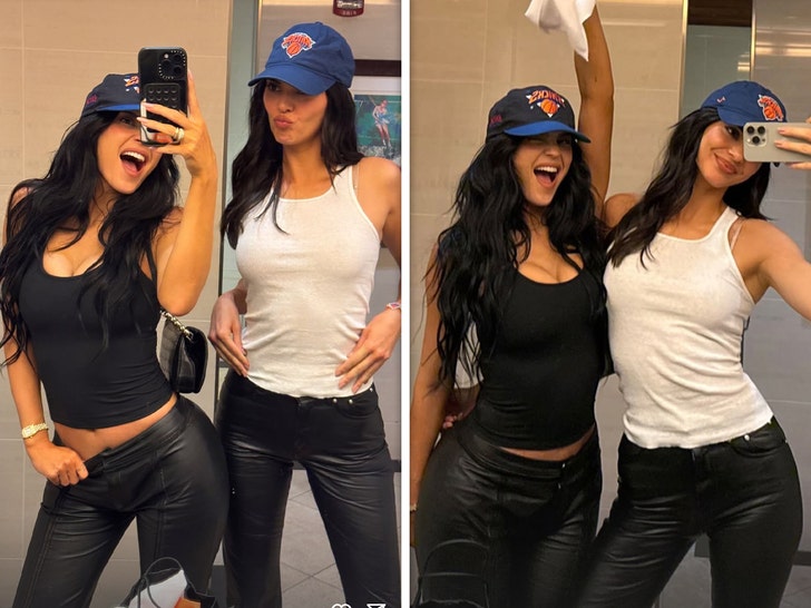 kylie jenner and kendall jenner at knicks game insta 1