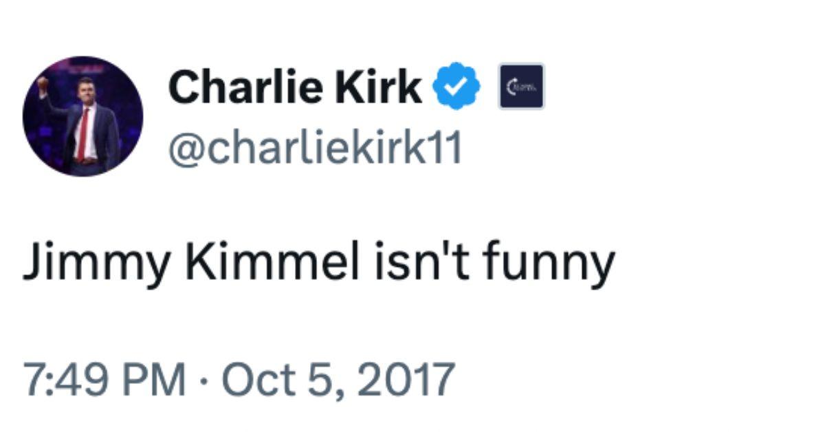 Photo of Charlie Kirk Tweet