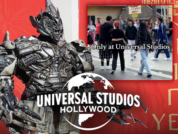 megatron universal studios hollywood tiktok getty composite