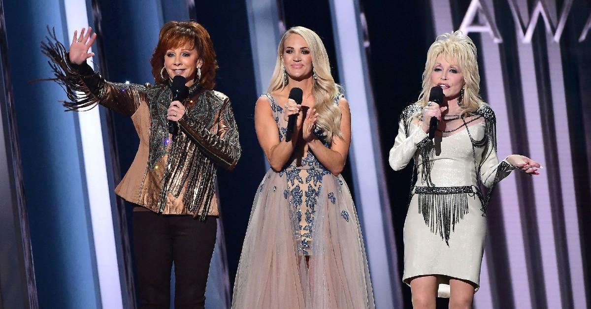 dolly-parton-carrie-underwood-reba-mcentire-1755805800820 Photo of Reba McEntire, Carrie Underwood and Dolly Parton
