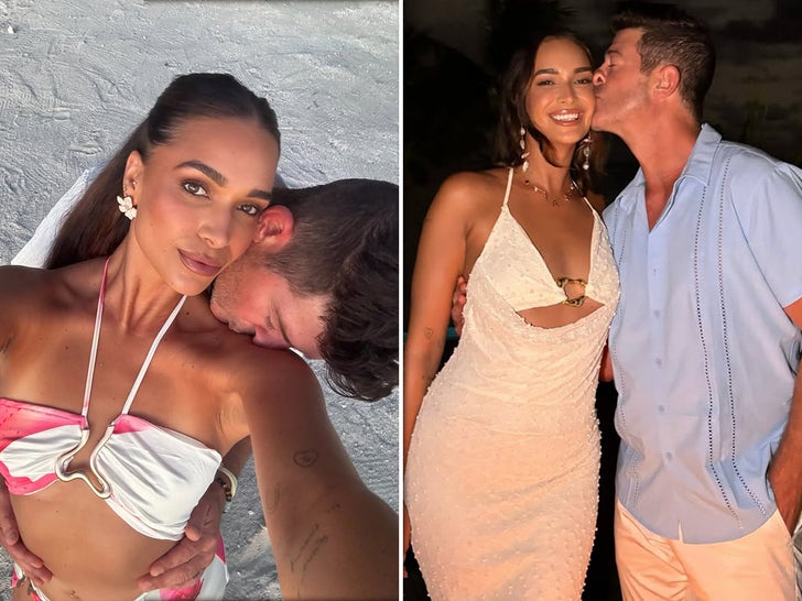 e25cb90abe6444e89e8af0c30cc7a103_md Robin Thicke and April Love Geary Pack On The Honeymoon PDA