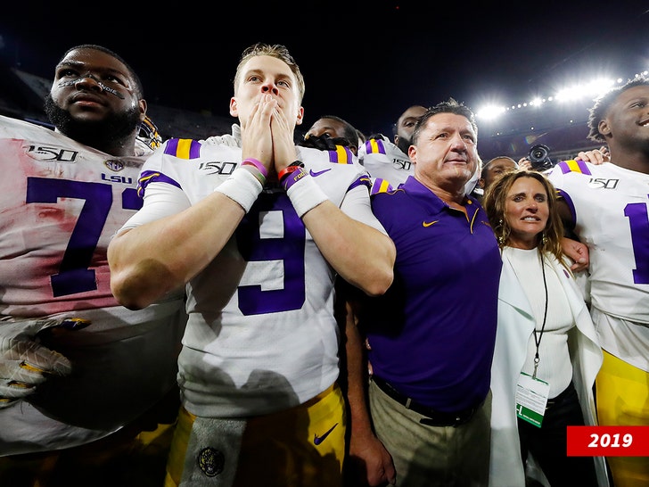 ed orgeron and joe burrow in 2019 getty 1