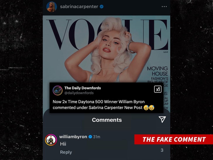 william byron sabrina carpenter x tweet sub swipe