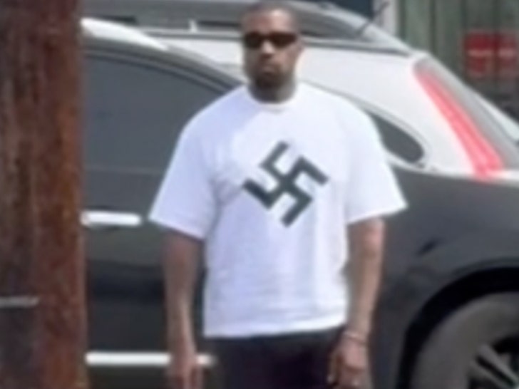 fd3a1380e0a34a61b669b8b39d679cdf_md Self-Proclaimed Nazi Kanye West wears Swastika shirt