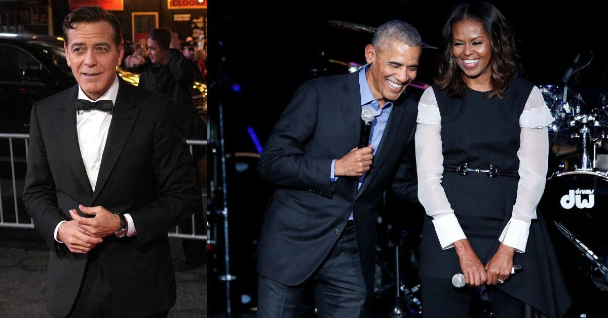 george-clooney-larry-david-battle-barack-obama-hollywood-buzz-2-1754299136517 At Clooney's Broadway show, Barack and Michelle Obama were greeted with what insiders called 'a big fuss.'
