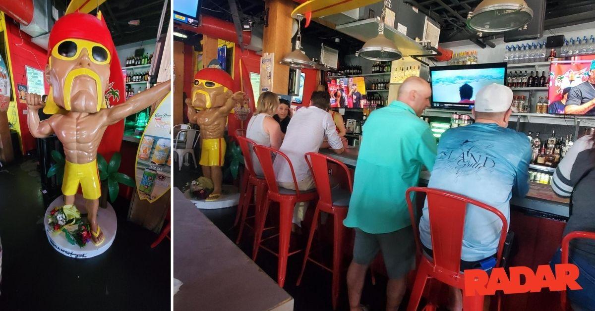 hulk-hogan-1-1753400176598 Outside the bar, Hogan's WWE theme song blared from a nearby beachgoer.