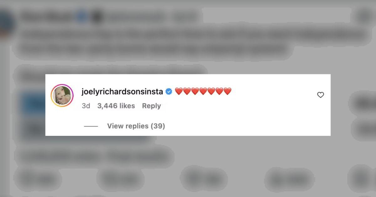 liam-neeson-pamela-anderson-romance-approved-1754432597756 Screenshot of Joely Richardson comment