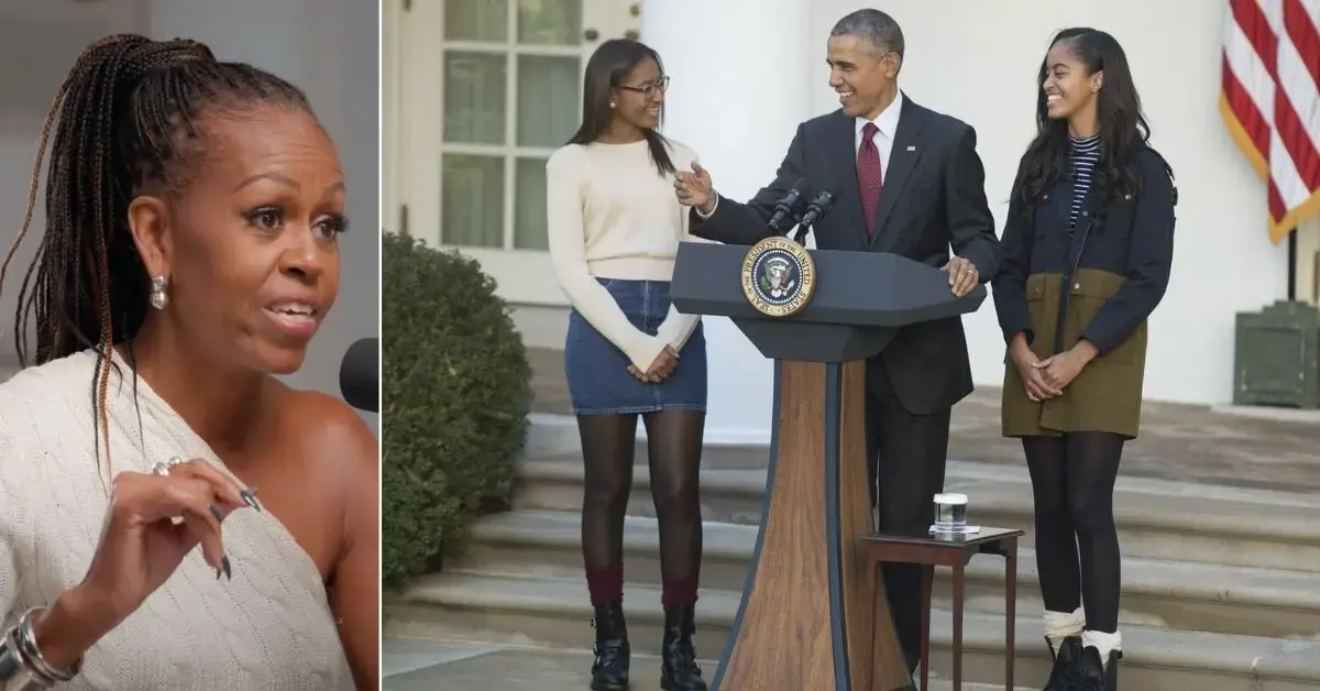 michelle-obama-shades-barack-obama-parenting-divorce-rumors2-1760553517366 Split photo of Michelle Obama, Barack, Sasha and Malia Obama