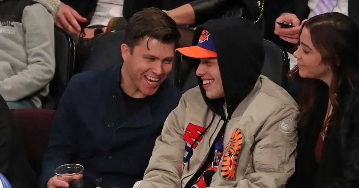 pete-davidson-colin-jost-smile-1761674817627 photo of colin jost and pete davison