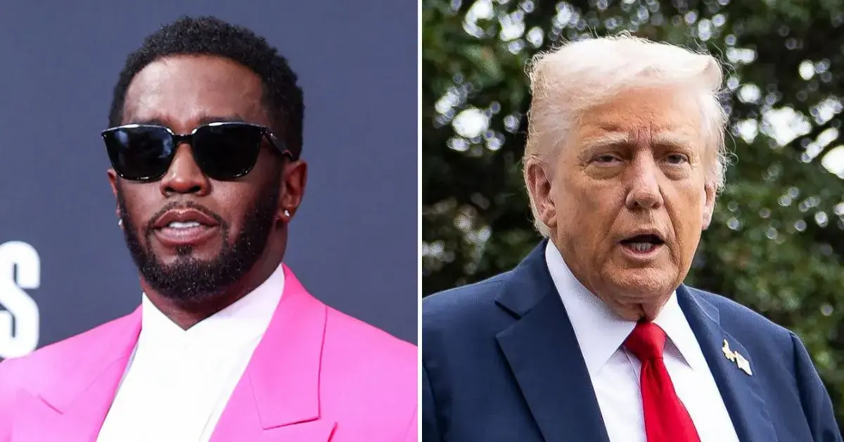sean-diddy-combs-prison-release-date-trump-pardon-1761594911188 Split photo of Sean 'Diddy' Combs, Donald Trump