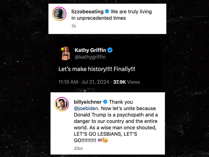 celebs react to joe biden dropping out of the race tweets