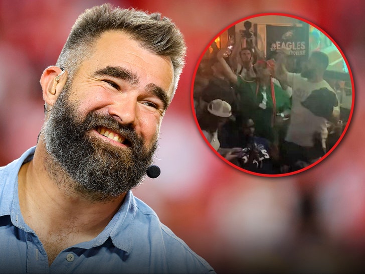 jason kelce cheering with eagles fans getty 1