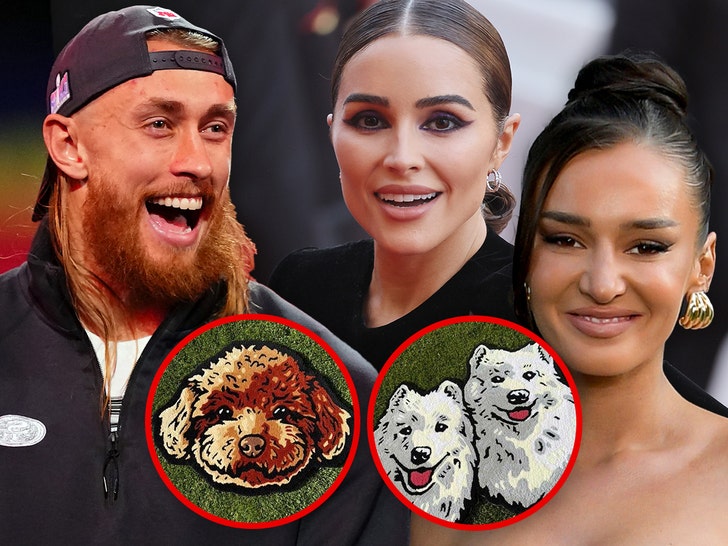 45a1a0ea63644dcabcf602e13613a93b_md 49ers WAGs Olivia Culpo, Kristin Juszczyk Gifted Luxury Custom Rugs of Their Pets