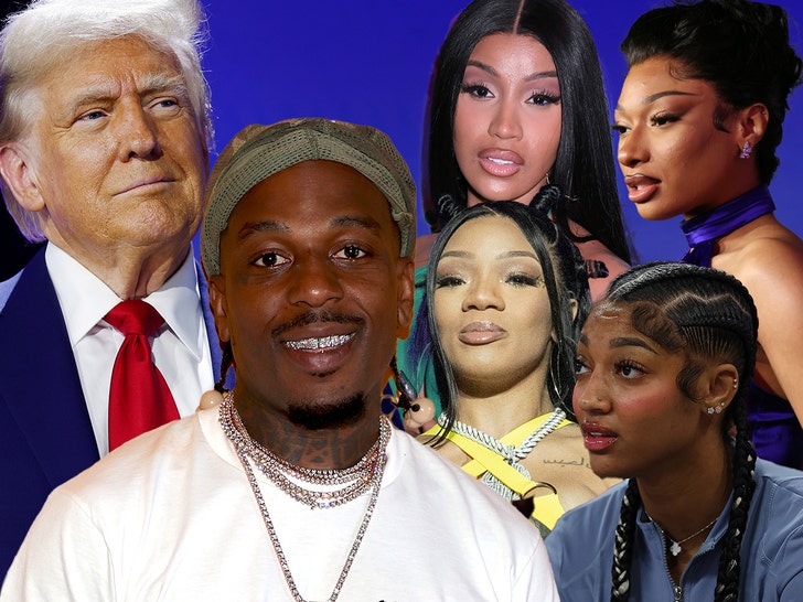 7e23ee5c1e0a4c7892333a4f2700eb9f_md Angel Reese cardi b Sauce Walka and Donald Trump GloRilla