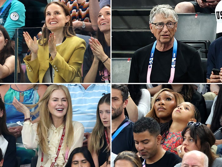Celebrities Watch Day Four Of Olympics Gymnastics