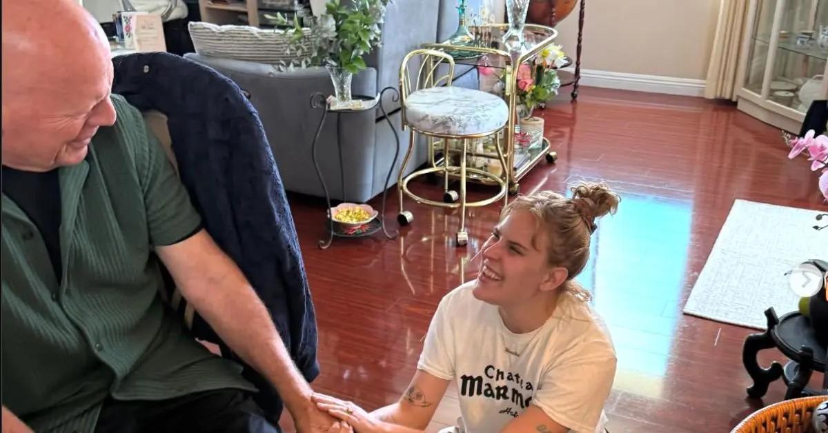 Bruce Willis at home.