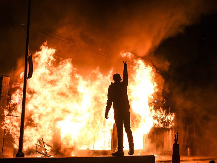 Minneapolis Burning During 2020 Riots